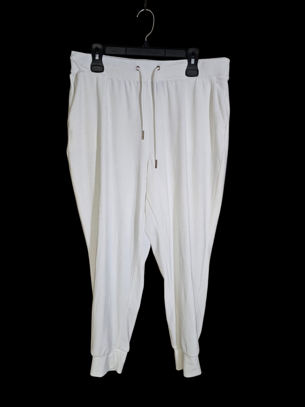 Women's White Drawstring Jogger Pants